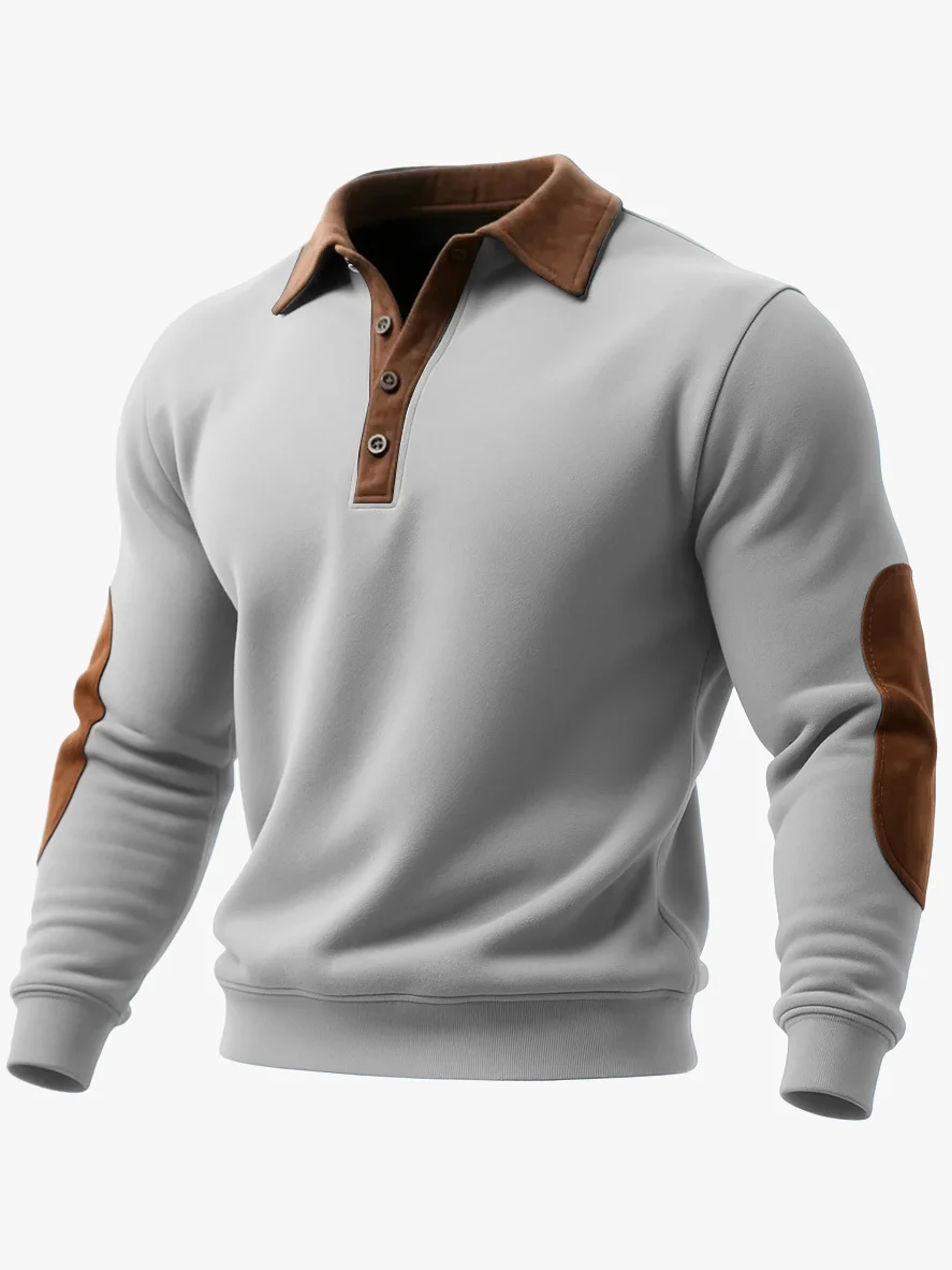 Royaura® Basic Men's Casual Fashion Ethnic Style Button Sweatshirt