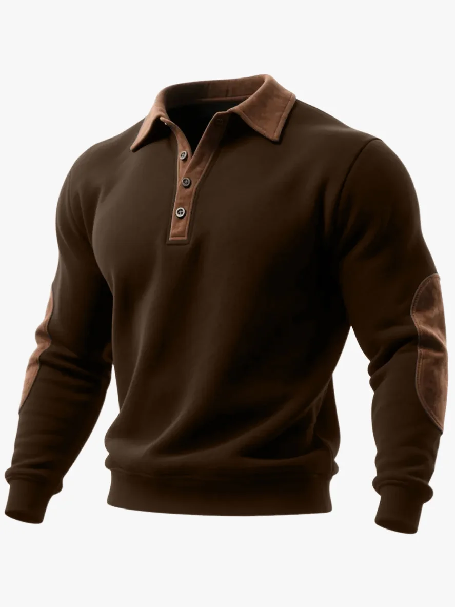 Royaura® Basic Men's Casual Fashion Ethnic Style Button Sweatshirt