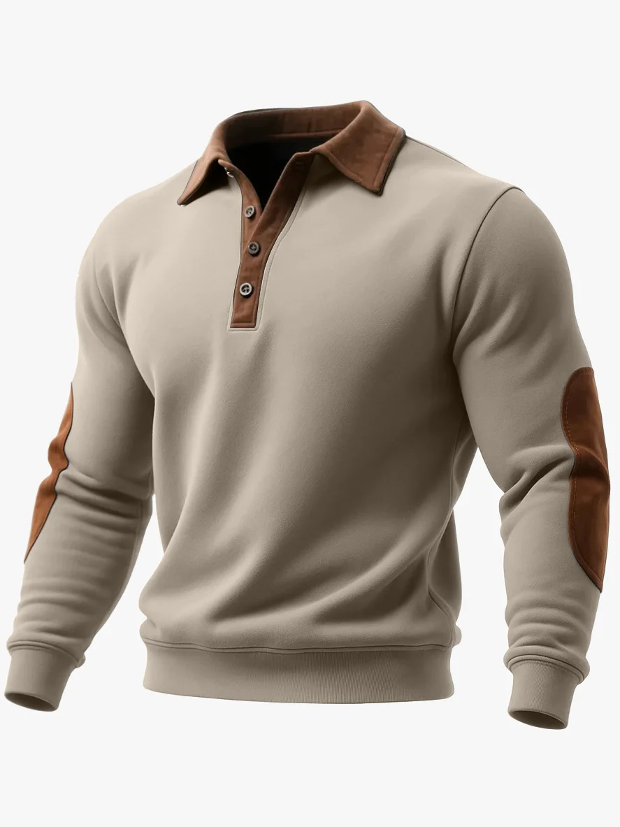 Royaura® Basic Men's Casual Fashion Ethnic Style Button Sweatshirt