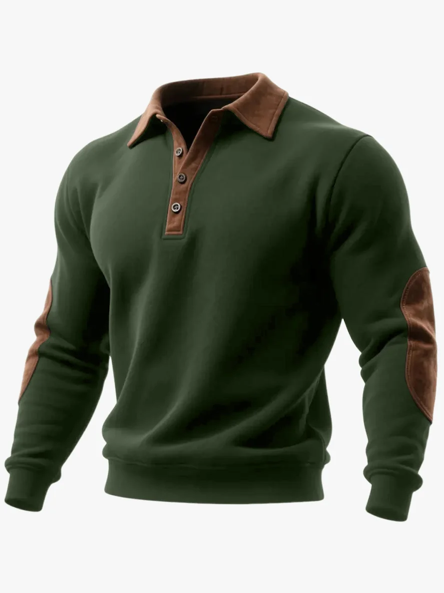 Royaura® Basic Men's Casual Fashion Ethnic Style Button Sweatshirt