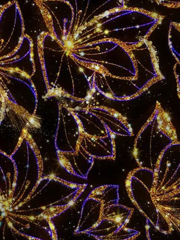 Royaura Vintage Gradient Abstract Floral Art Men's Satin Button-Down Long Sleeve Shirt Big & Tall