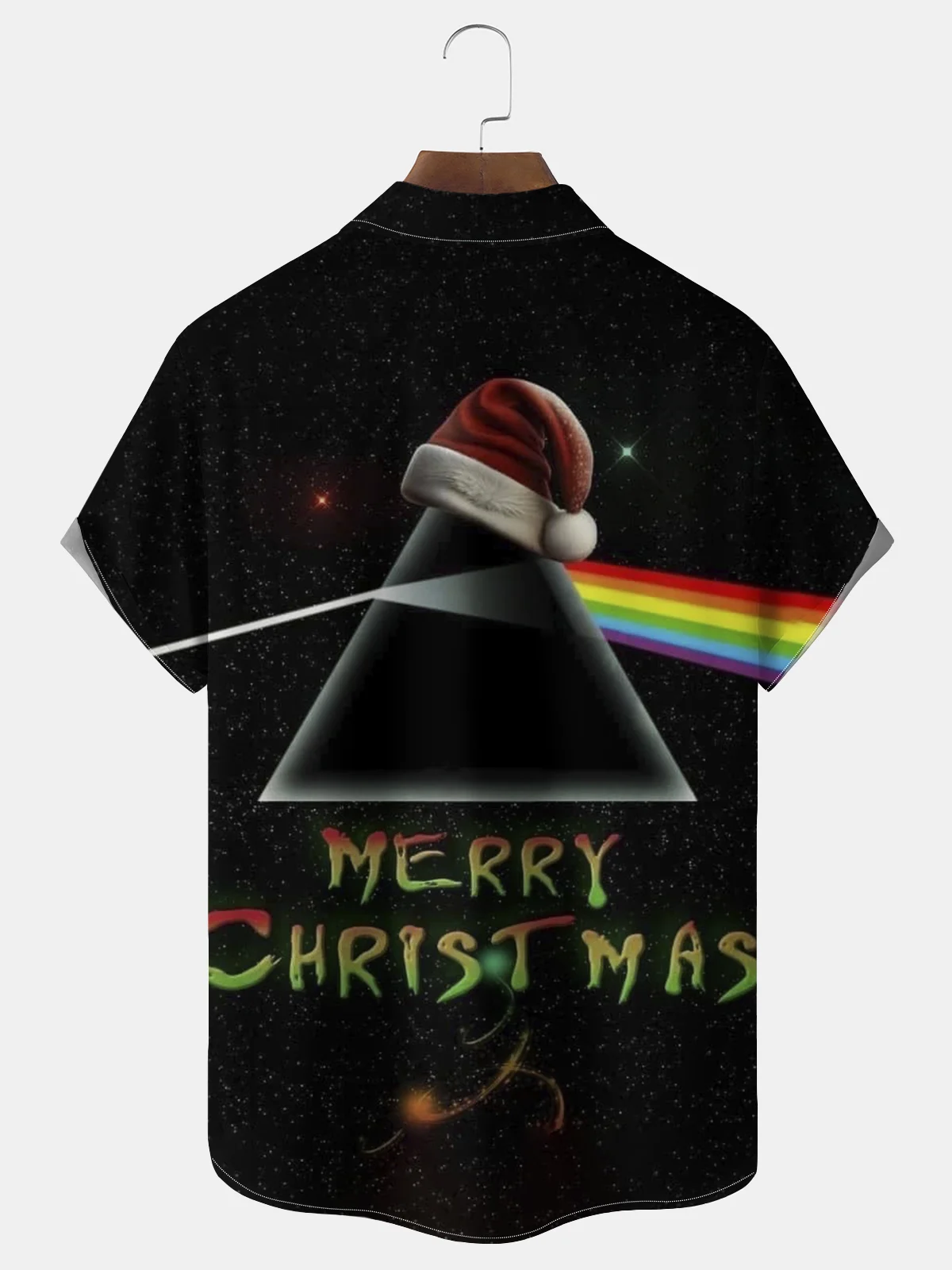 Royaura® Big & Tall Band Rock and Christmas Print Button Pocket Short Sleeve Shirt