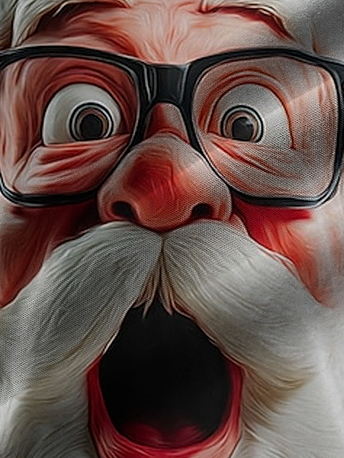 Royaura® Holiday Christmas Funny Santa Art Print Men's Button Pocket Short Sleeve Shirt Big & Tall