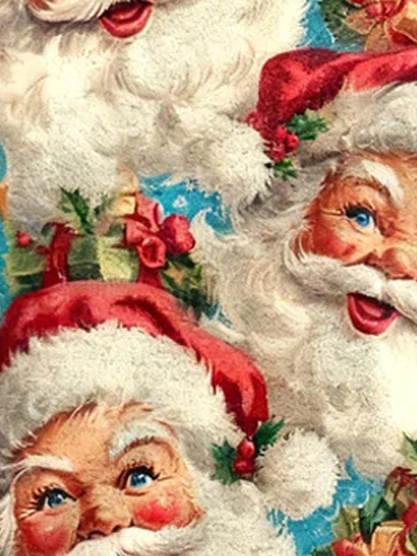 Royaura® Men's Christmas Santa Claus Print Crew Neck Sweatshirt Big & Tall