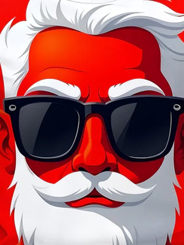 Royaura® Fun Christmas Old Man Sunglasses Print Men's Round Neck Short Sleeve Big & Tall
