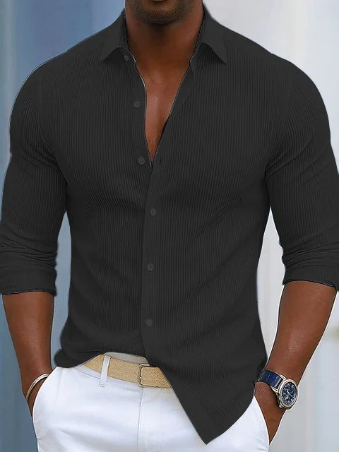 Royaura® Basic Corduroy Men's Button-Pocket Long-Sleeve Shirt Big & Tall