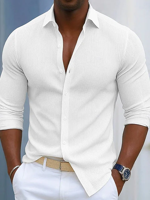 Royaura® Basic Corduroy Men's Button-Pocket Long-Sleeve Shirt Big & Tall