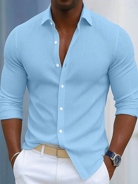 Royaura® Basic Corduroy Men's Button-Pocket Long-Sleeve Shirt Big & Tall