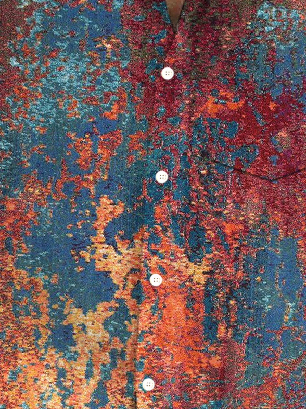 Royaura® Gradient Texture Print Men's Button Pocket Long Sleeve Shirt  Big & Tall