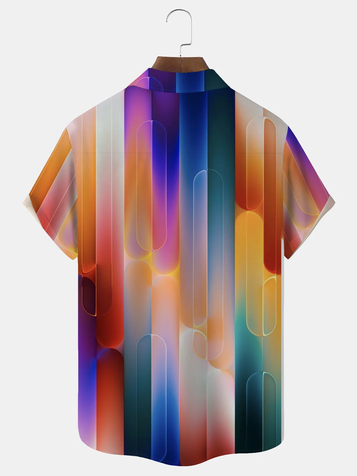 Royaura® Gradient Art Print Men's Button Pocket Short-Sleeve Shirt Big & Tall