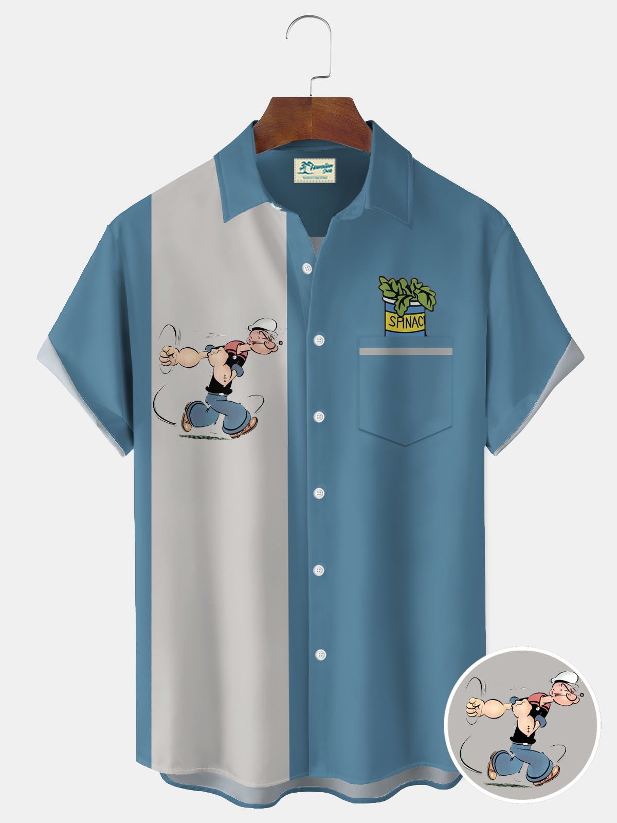 Royaura® 1950s Retro Space Adventure Comic Shirt for Men Movie Print Men's Button Pocket Short-Sleeve Shirt Big & Tall