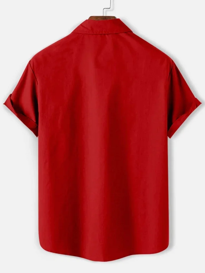 Royaura® Fun Cartoon Dog Print Men's Button Pocket Short-Sleeve Hawaiian Shirt Big & Tall