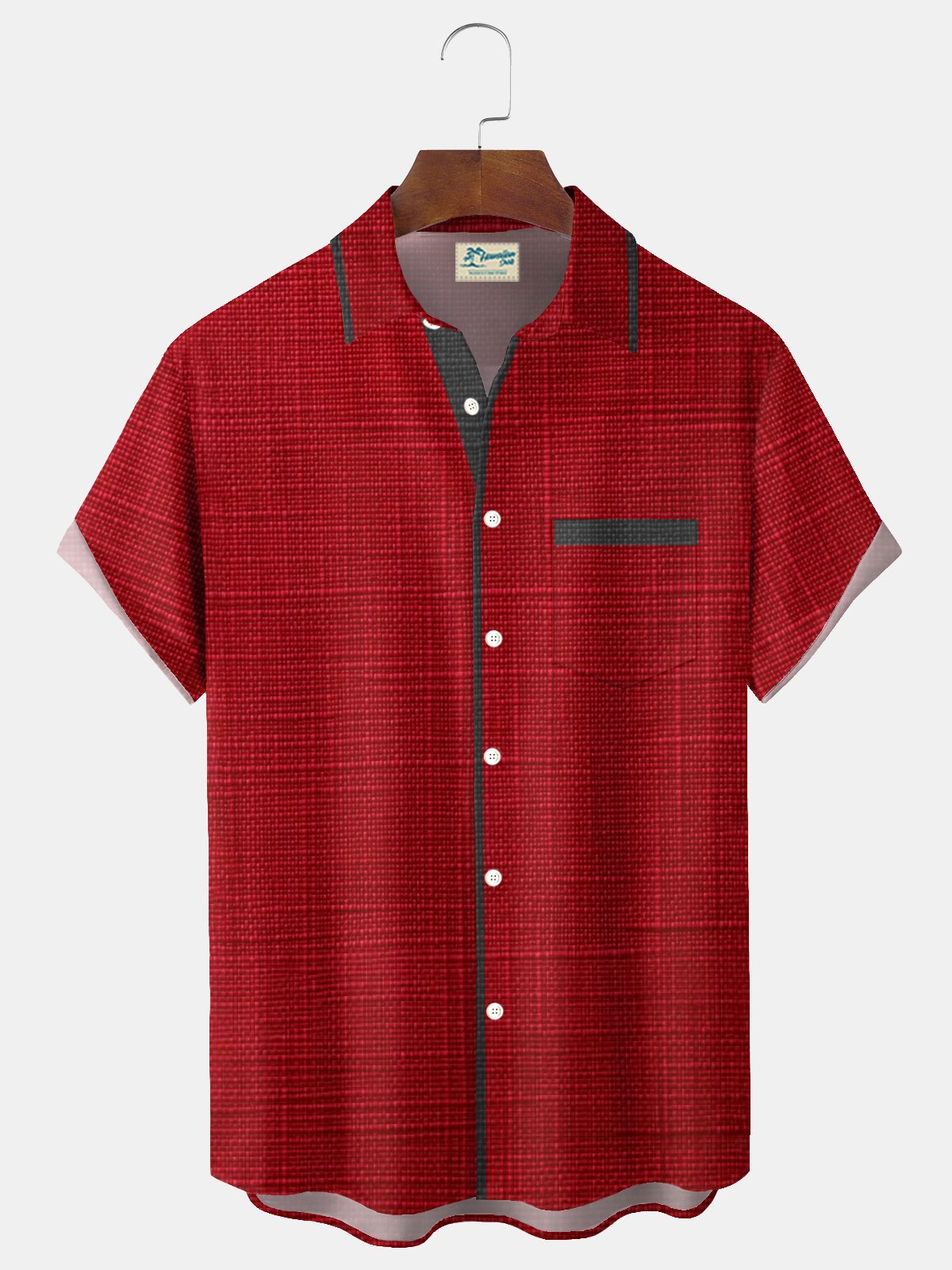 Royaura® Retro Textured Print Men's Button-Down Short-Sleeve Hawaiian Shirt Big & Tall