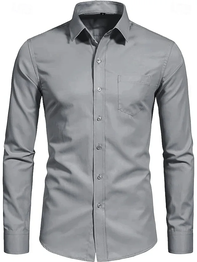 Royaura® Basic Men's Button-Pocket Long-Sleeve Hawaiian Shirt Big & Tall