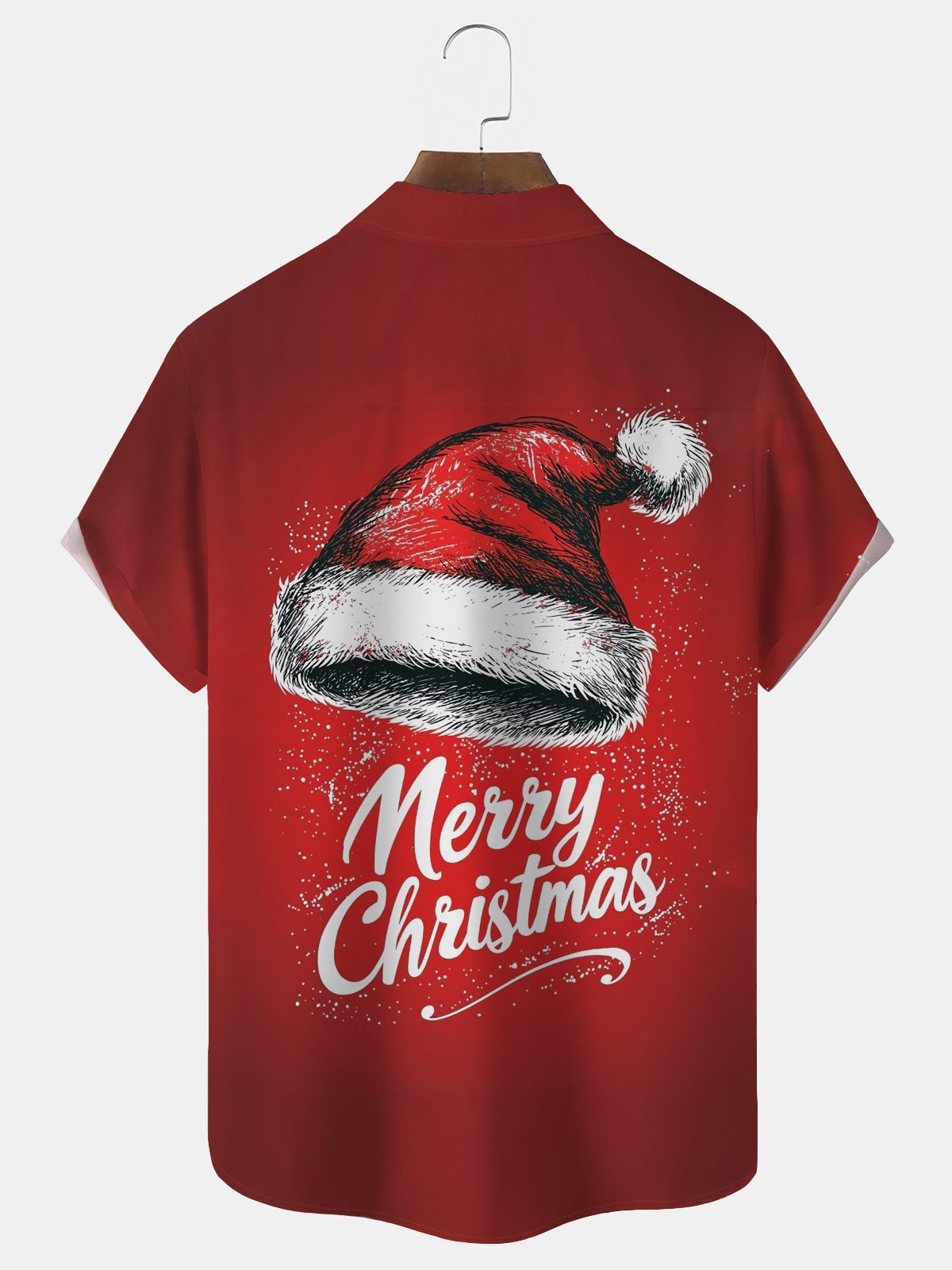 Royaura® Christmas shirts Christmas Hat, Printed Men's Button Pocket Short-Sleeved Hawaiian shirt Funny Christmas shirts  Big & Tall