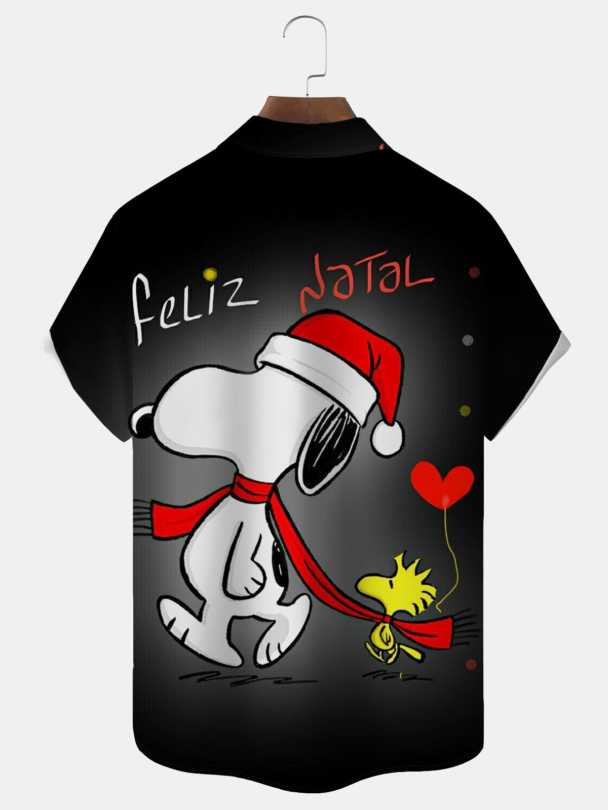 Royaura® Retro Cartoon Valentine's Day Print Men's Button-Down Short-Sleeve Holiday Hawaiian Shirt Big & Tall