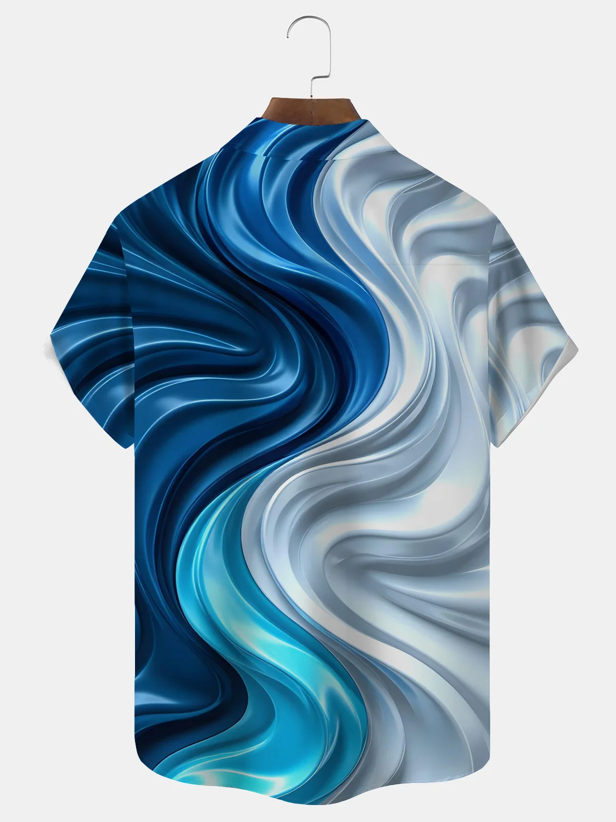 Royaura® Retro Gradient Art Print Men's Button-Down Short-Sleeve Hawaiian Shirt Big & Tall