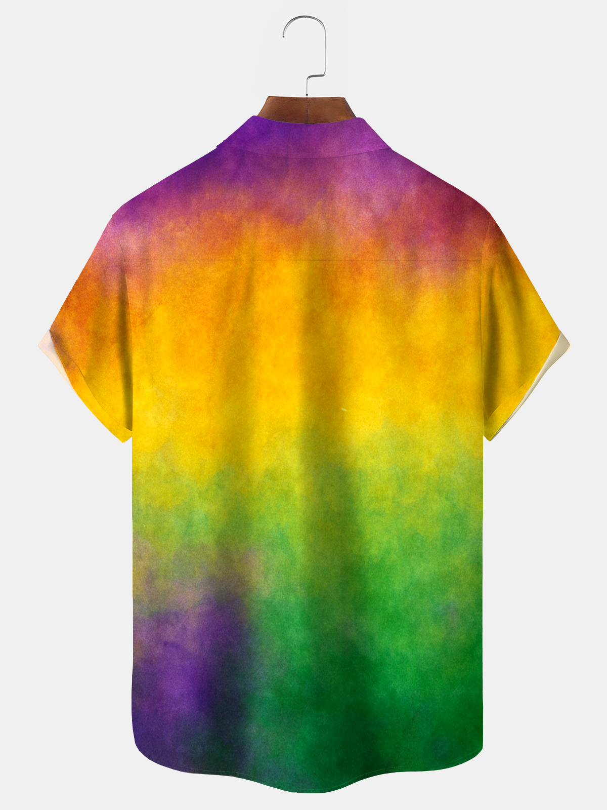 Royaura® Men's Mardi Gras Watercolor Cheering Shrimp Print Retro Short Sleeve Shirt Big & Tall