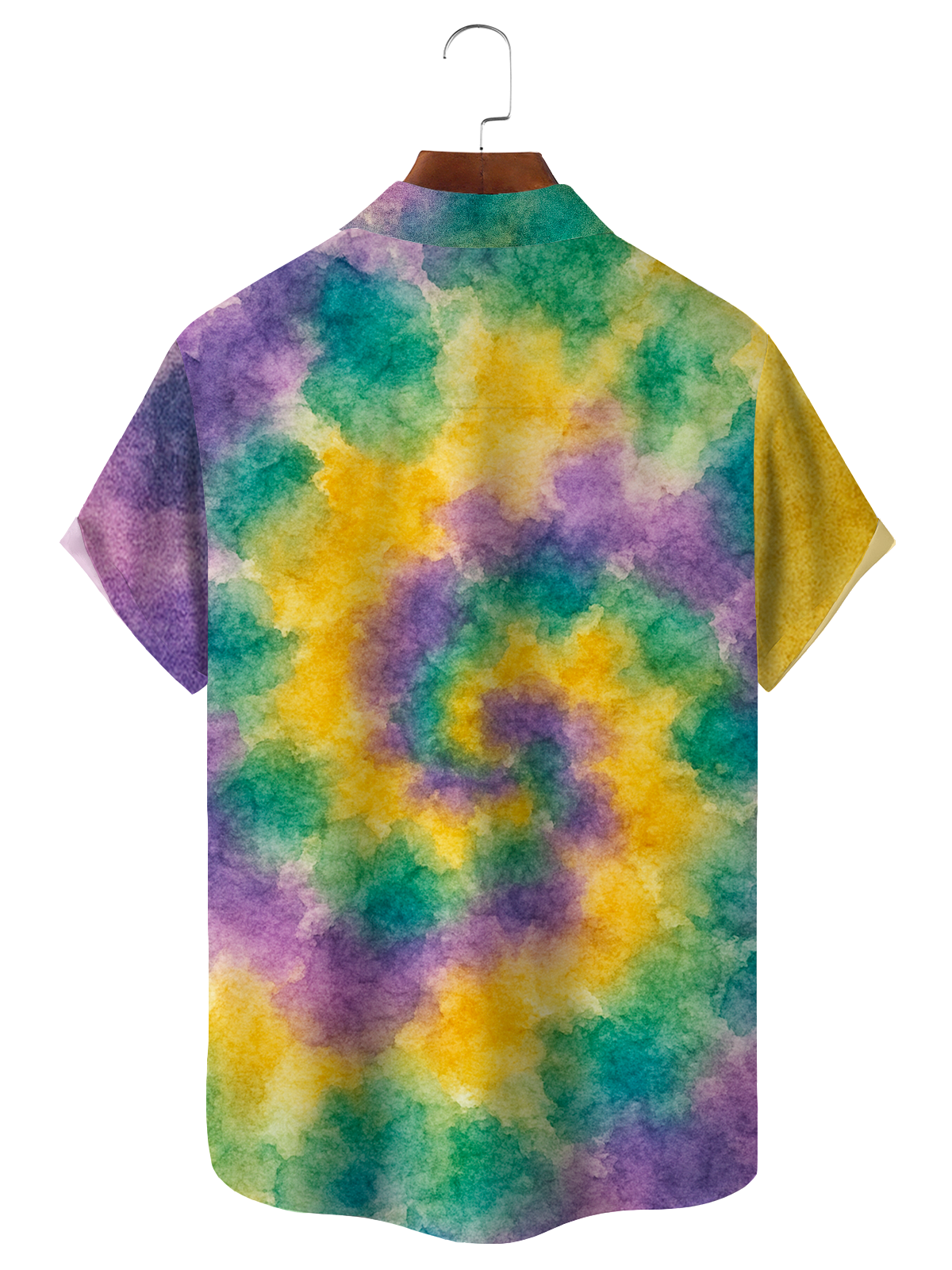 Royaura® Men's Mardi Gras Gang Crocodile Print Retro Short Sleeve Shirt Big & Tal