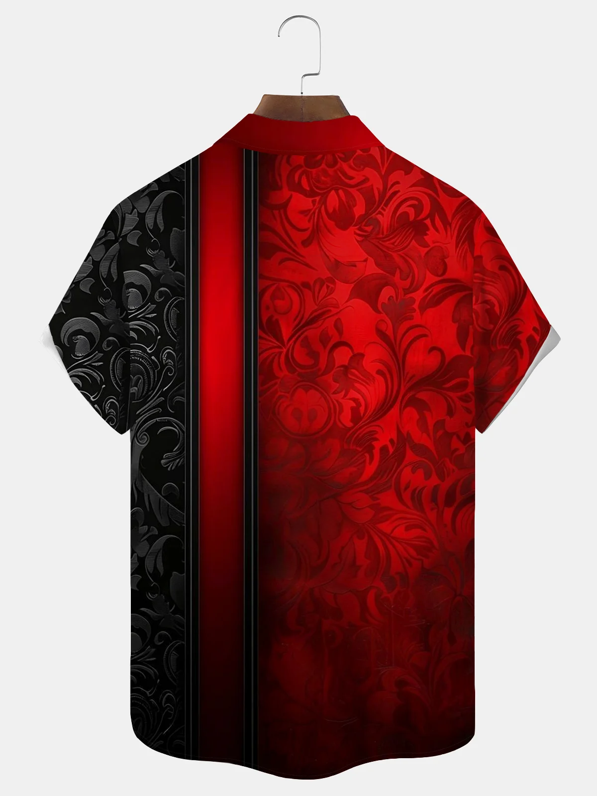 Royaura® Retro Floral Bowling Men's Button-Down Short-Sleeved Hawaiian Shirt Big & Tall