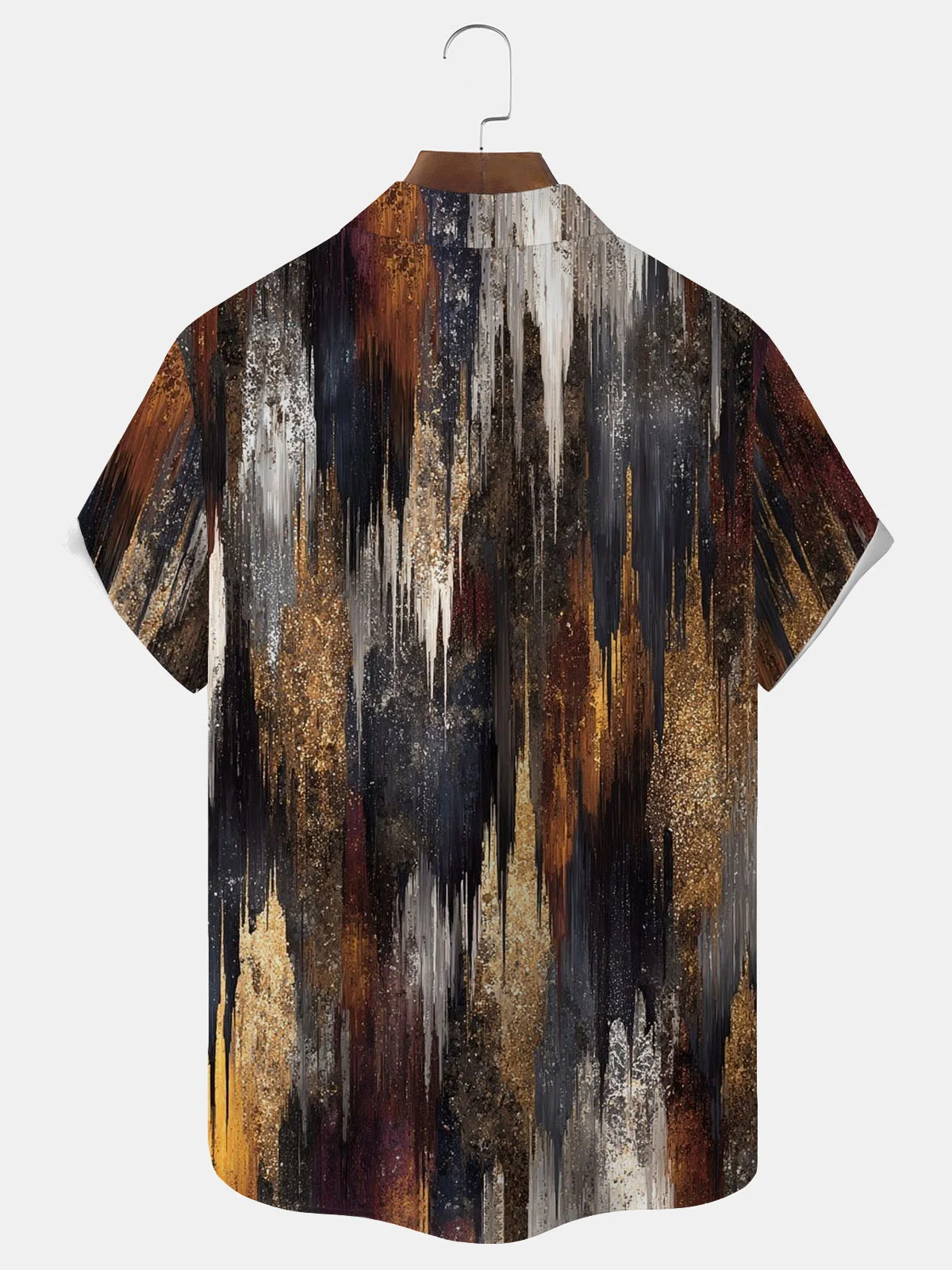 Royaura® Retro Art Print Men's Button Pocket Short-Sleeve Holiday Shirt Big & Tall