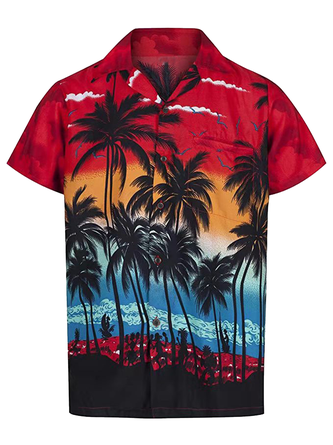 Mens Summer Retro Button Up Authentic Hawaiian Shirts