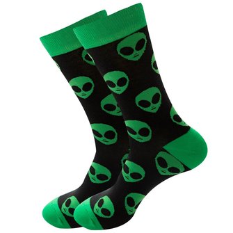 Alien space print socks for men and women