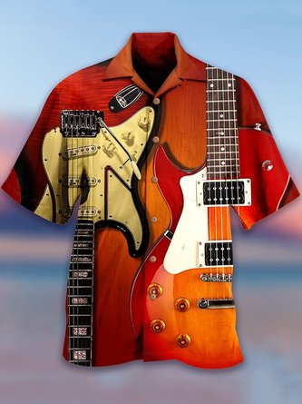 Men's Music Is My Soul Vintage Guitar Hawaiian Shirt