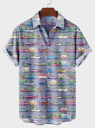 Men's Fun Car Shirts Short Sleeve Hawaiian Shirts