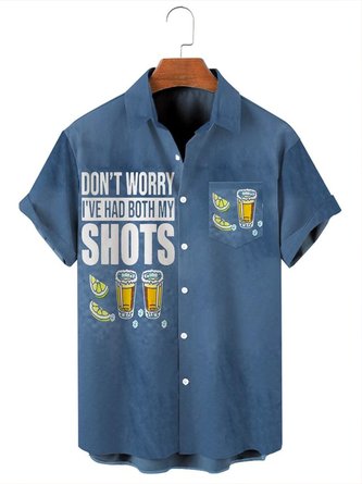 Men's Oktoberfest Shirts Casual Beer Juice Print Short Sleeve Shirts