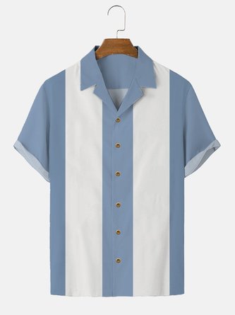 Men's Classic Camp Collar 50s Cool Two Tone Bowling Shirts