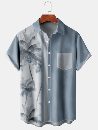 Men's Coconut Tree Casual Breathable Short Sleeve Hawaiian Shirt