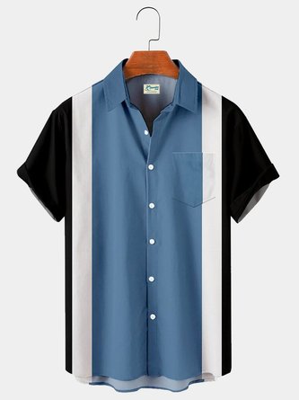 Men's Vintage Bowling Button Up Hawaiian Short Sleeve Shirt