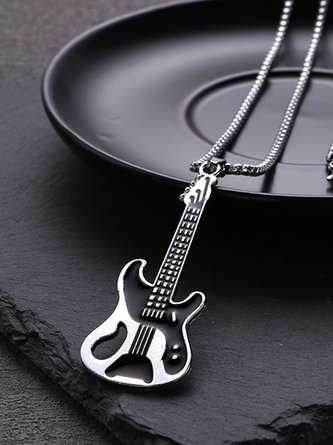 Rock Personality Hip Hop Guitar Pendant Necklace