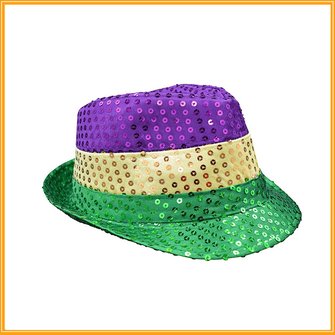 Royaura 2023 Festive New Mardi Gras Tricolor Jazz Hat