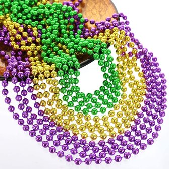 Royaura Holiday Mardi Gras Tricolor Necklace