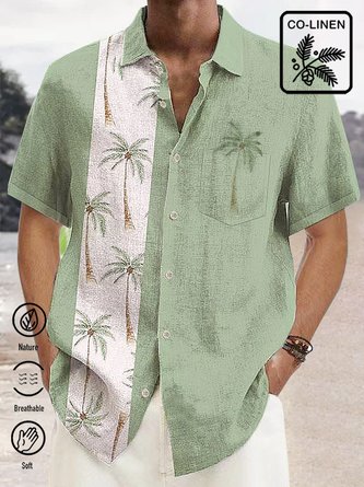 Royaura Hawaiian coconut tree print chest pocket holiday shirt oversized Hawaiian shirt