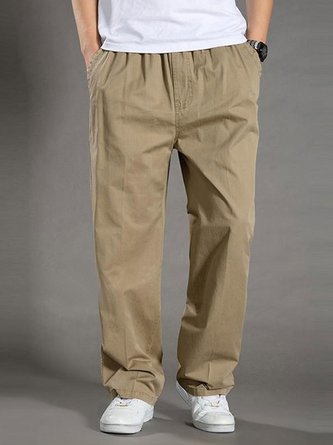 Royaura Casual Plain Men's Drawstring eElastic Pants Loose Trousers