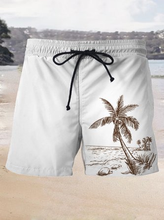 Royaura Hawaiian coconut tree men's breathable beach pants