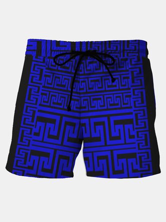 Royaura Neon Ethnic Aztec Pattern Retro Oversized Vacation Aloha Board Shorts