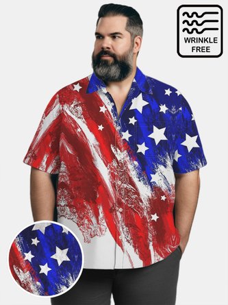 Big & Tall Casual Flag Patriot Free Seersucker Men's Shirts