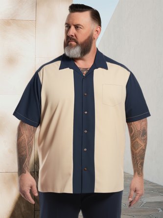 Big & Tall Retro Bowling Style Quick Drying Men's Shirts