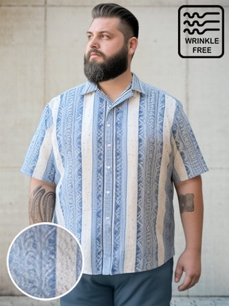 Big & Tall Retro Stripes Free Seersucker Men's Shirts