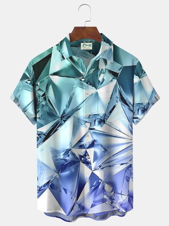 Royaura Gradient Art Print Beach Men's Hawaiian Oversized Shirt With Pocket
