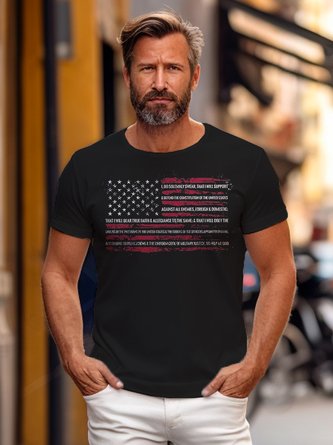 American Flag Independence Day 4th July Print Casual T-Shirt
