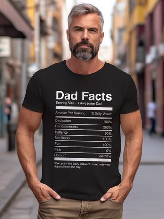 Men's Funny Graphic Printing Father's Day Gift Casual Cotton Text Letters T-Shirt