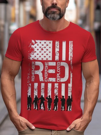 On Friday We Wear Red Shirt Remember Everyone Deployed American Flag Military T-Shirt