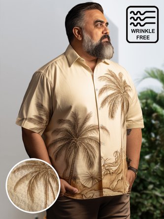 Big & Tall Hawaiian Vintage Coconut Tree Free Seersucker Men's Shirts