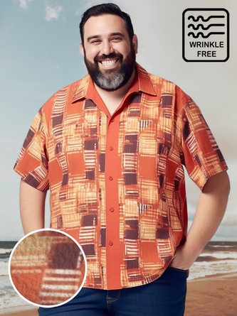 Big & Tall Geometry Free Seersucker Art Check Men's Shirts