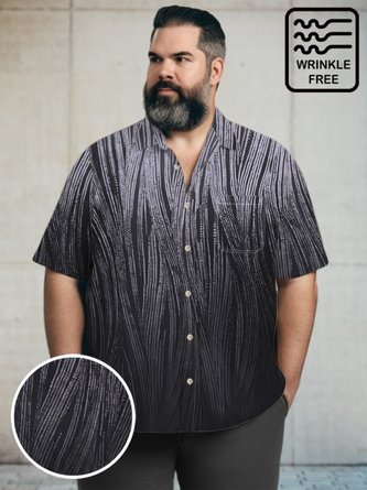 Big & Tall Retro Artistic Stripe Tie-Dye Free Seersucker Men's Shirts